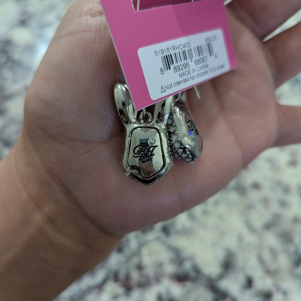 Betsey Johnson Cute Spring Bunny Dangle Drop Earrings - Picture 6 of 6